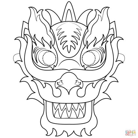 dragon mask colouring pages